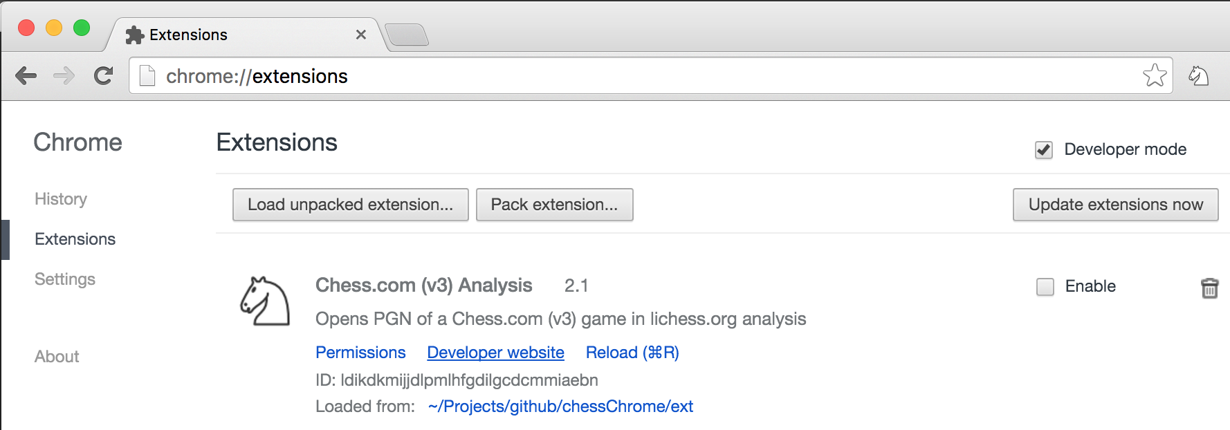A basic Chrome extension - analyze your chess.com games on lichess